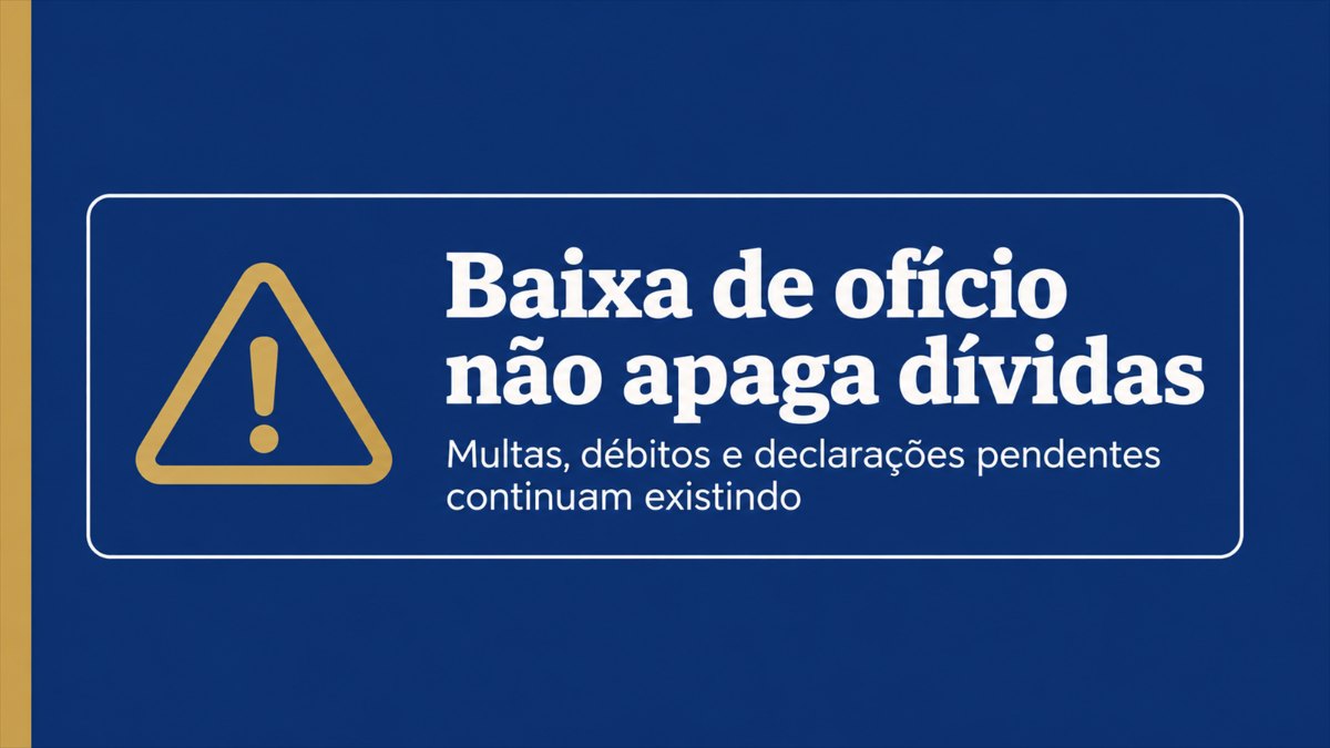 Alerta: baixa de ofício não apaga dívidas, multas e declarações pendentes