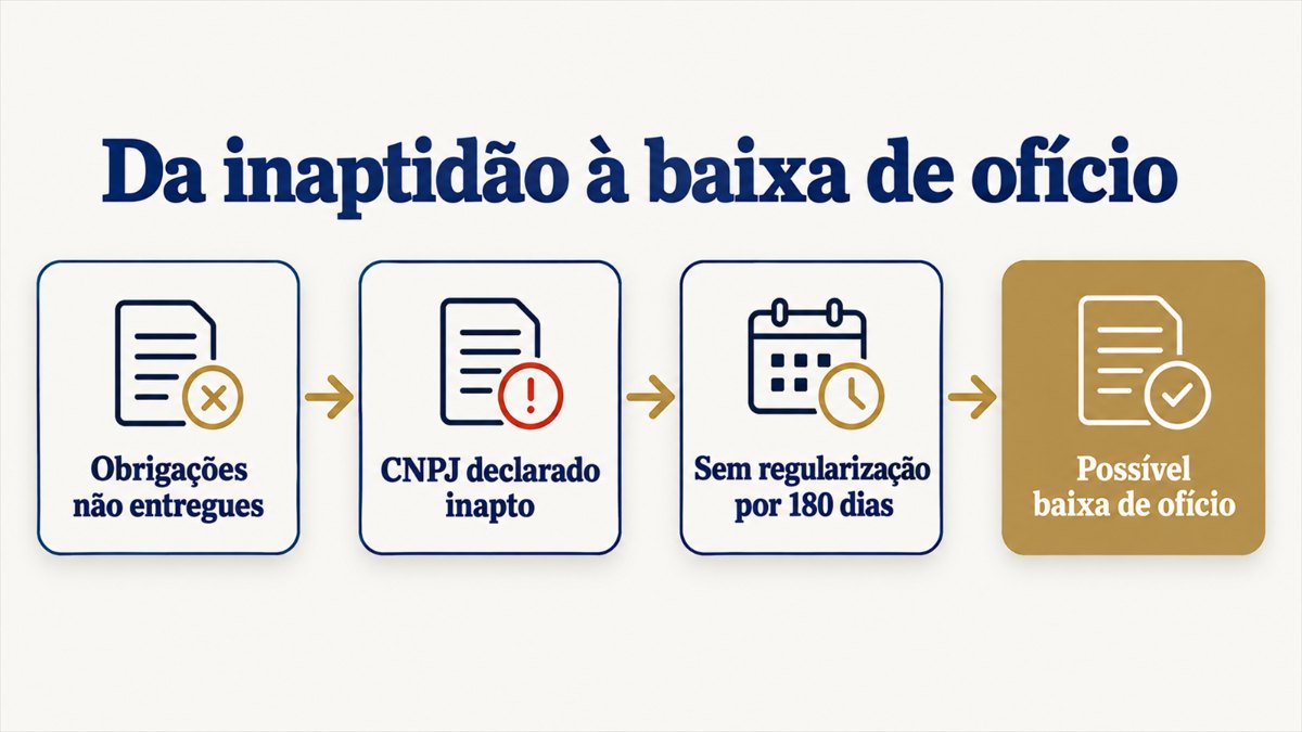 Linha do tempo da inaptidão à baixa de ofício do CNPJ