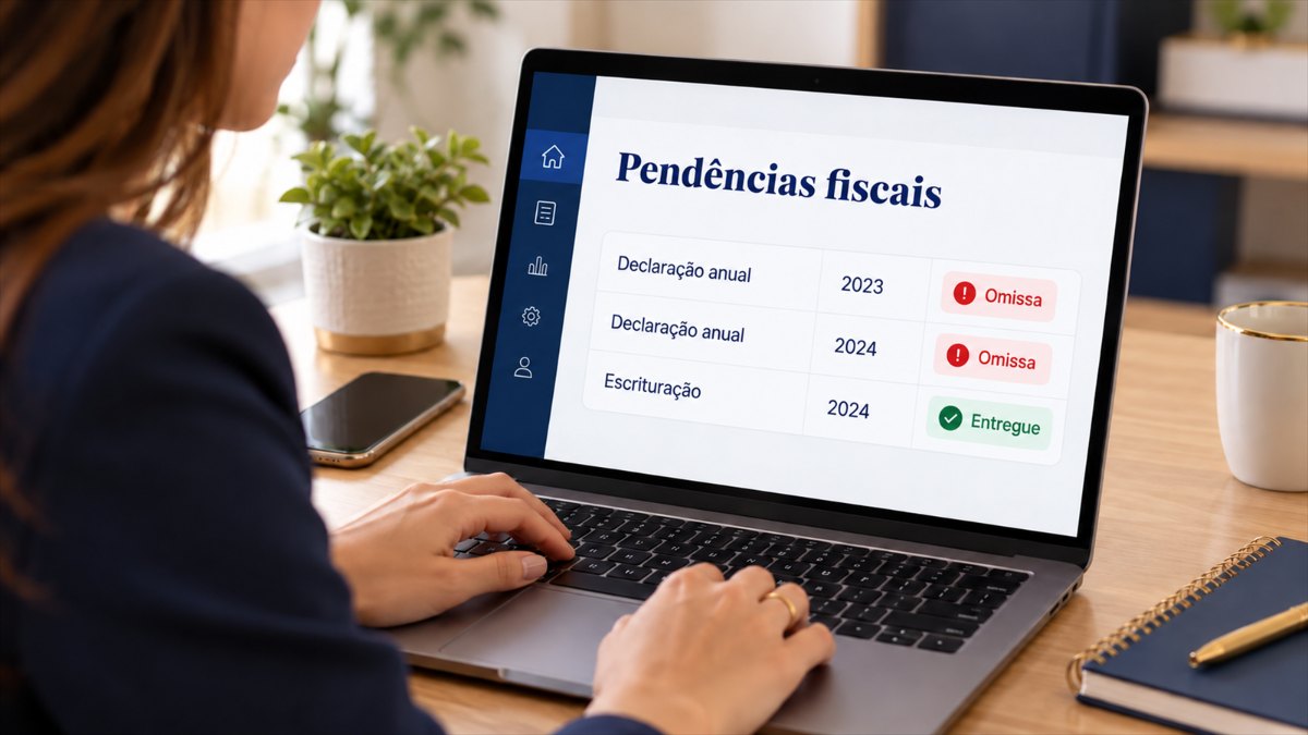 Painel de pendências fiscais com declarações omissas